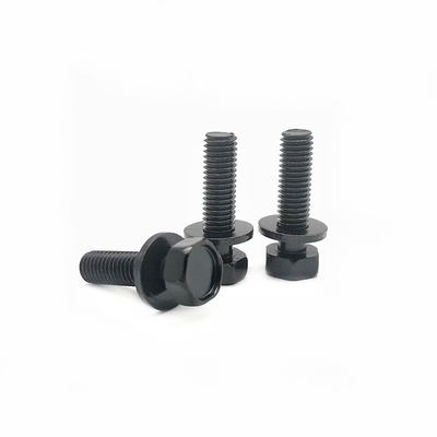 หมวด 10.9 ข้างนอก Hexagon Bolt แผ่นพัดแบบเรียบผสมเหล็กคาร์บอนความแข็งแรงสูง