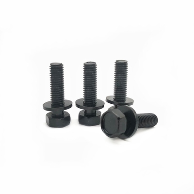 หมวด 10.9 ข้างนอก Hexagon Bolt แผ่นพัดแบบเรียบผสมเหล็กคาร์บอนความแข็งแรงสูง