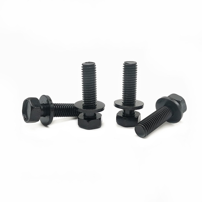 หมวด 10.9 ข้างนอก Hexagon Bolt แผ่นพัดแบบเรียบผสมเหล็กคาร์บอนความแข็งแรงสูง