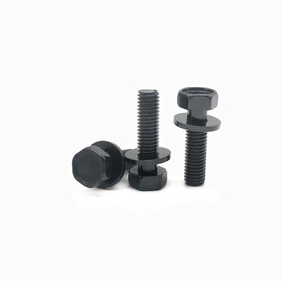 10.9 เกรดคาร์บอนสแตนเลส Hexagon Head Bolt External Flat Pad Combination Screw