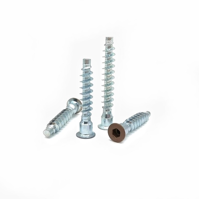 Countersunk Hexagon สกรูเส้นข้าม เฟอร์นิเจอร์ Self-Tapping ตัดฟันไม้ตรง