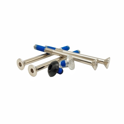 ตัวอย่าง Custom Plum Glue Screw Hexagon External Blue Glue Locking Bolt การล็อคสล็อต