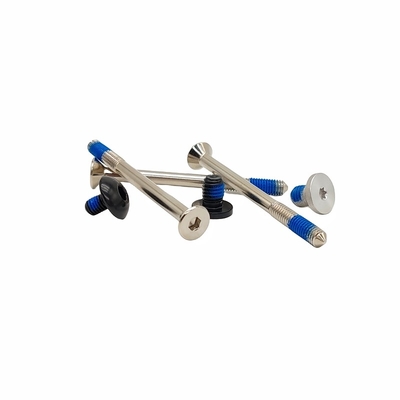 ตัวอย่าง Custom Plum Glue Screw Hexagon External Blue Glue Locking Bolt การล็อคสล็อต