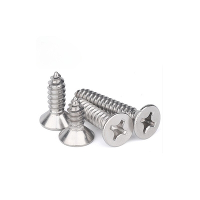 เครื่องตัดแบบ Custom Cross Countersunk Head Tapping Screws หัวเรียบ หางเชิง