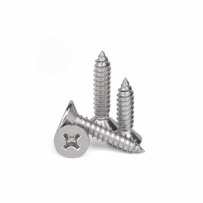 เครื่องตัดแบบ Custom Cross Countersunk Head Tapping Screws หัวเรียบ หางเชิง