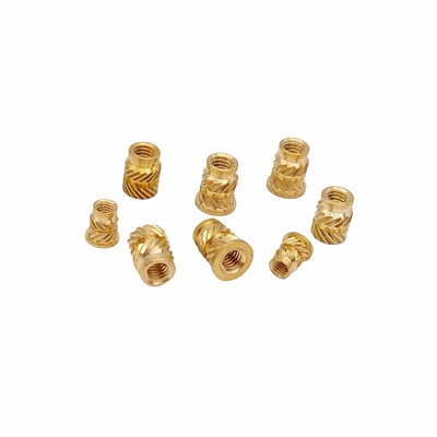 การแปรรูปเครื่องหมายมงกุฎ Custom Through-Hole Knurled Copper Nut Double Twill Brass Nut
