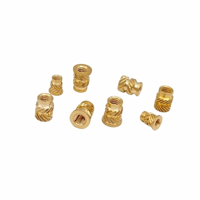 การแปรรูปเครื่องหมายมงกุฎ Custom Through-Hole Knurled Copper Nut Double Twill Brass Nut