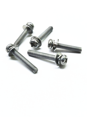 SEMS เครื่องจักรกลเหล็กคาร์บอน สกรู เซนก์ นิเคิล สายสกัด เหล็กไร้ขัด สีเดิม M4X16