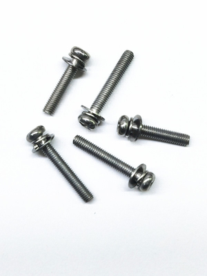 SEMS เครื่องจักรกลเหล็กคาร์บอน สกรู เซนก์ นิเคิล สายสกัด เหล็กไร้ขัด สีเดิม M4X16