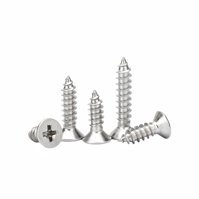 เครื่องตัดแบบ Custom Cross Countersunk Head Tapping Screws หัวเรียบ หางเชิง